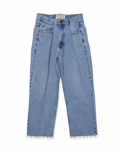 Upcycled front pleat denim