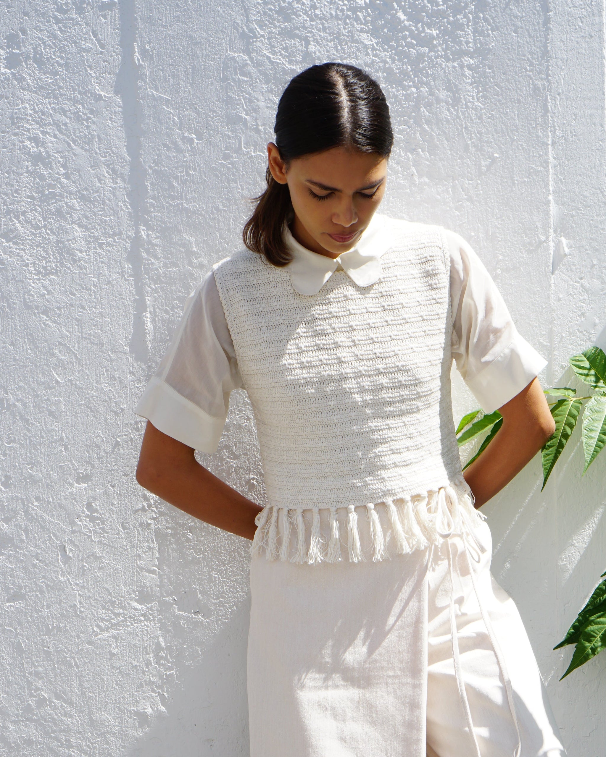 Fringe hem crochet vest – PROCHE