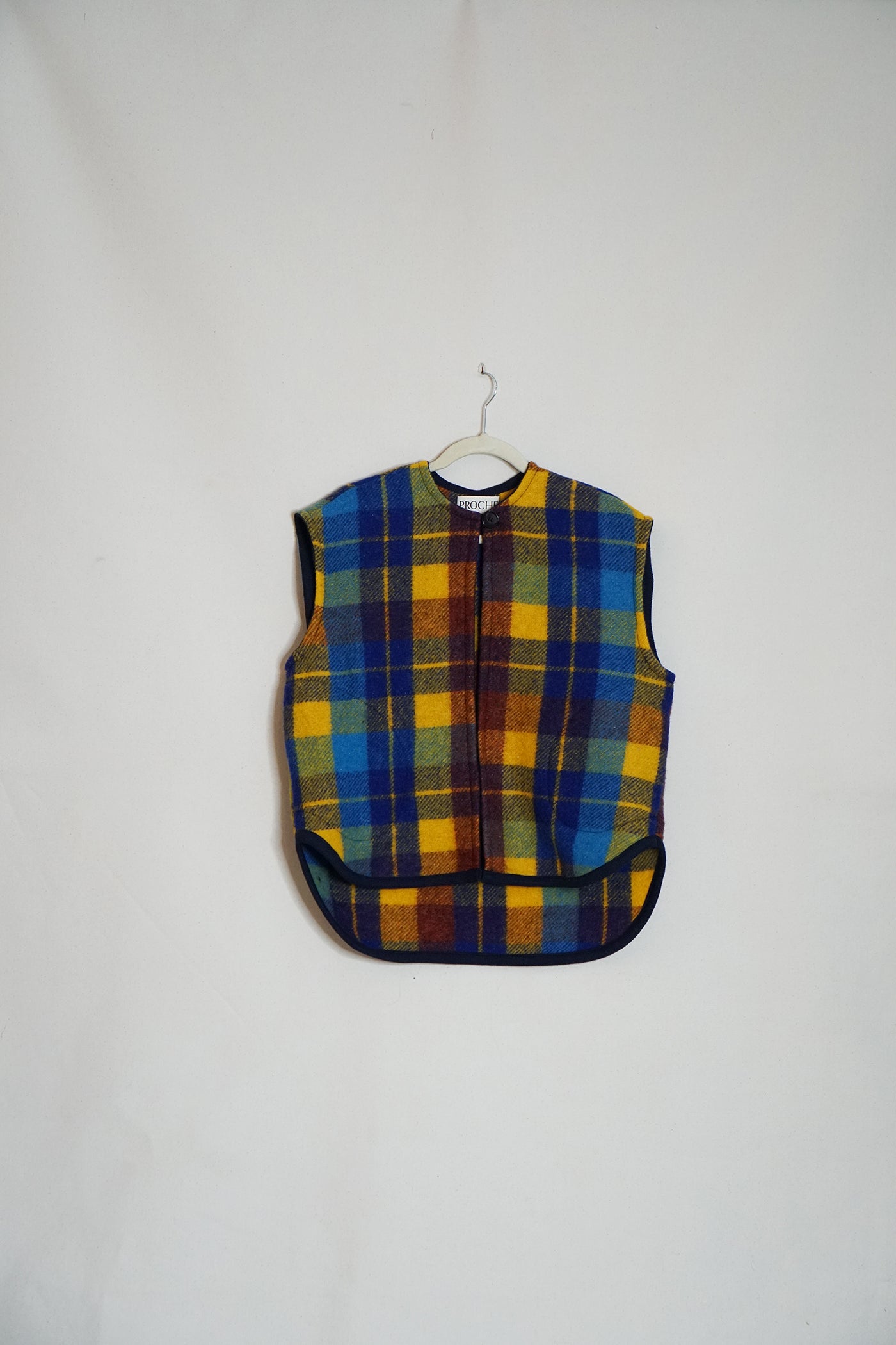 Yellow discount plaid vest